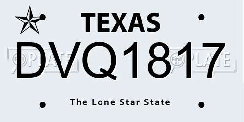 DVQ1817 Texas License Plate