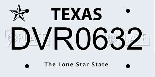 DVR0632 Texas License Plate