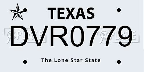 DVR0779 Texas License Plate
