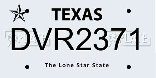 DVR2371 Texas License Plate