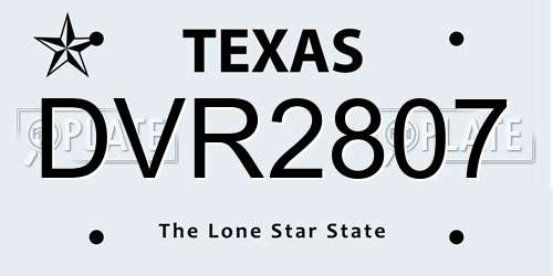 DVR2807 Texas License Plate