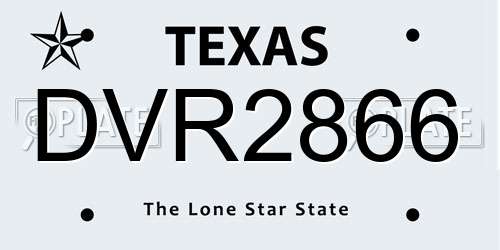 DVR2866 Texas License Plate