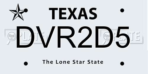 DVR2D5 Texas License Plate