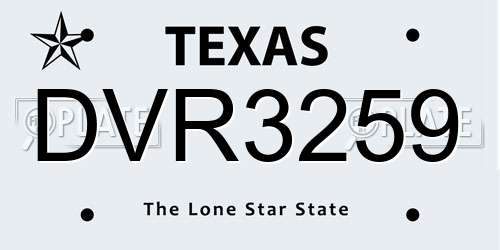 DVR3259 Texas License Plate