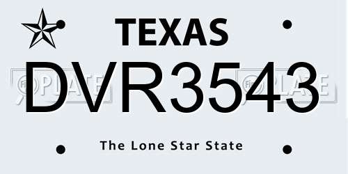 DVR3543 Texas License Plate