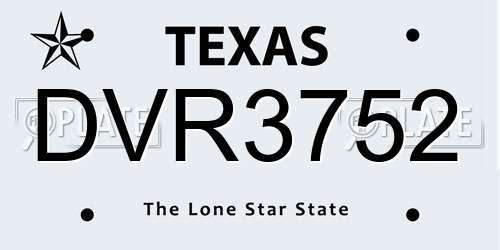 DVR3752 Texas License Plate