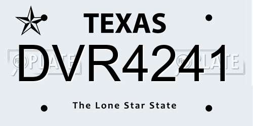 DVR4241 Texas License Plate