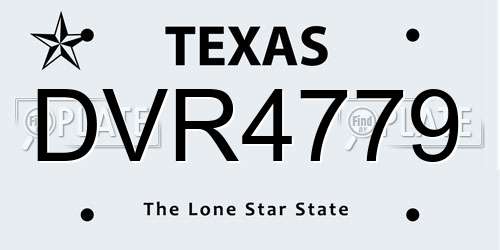 DVR4779 Texas License Plate