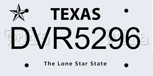 DVR5296 Texas License Plate