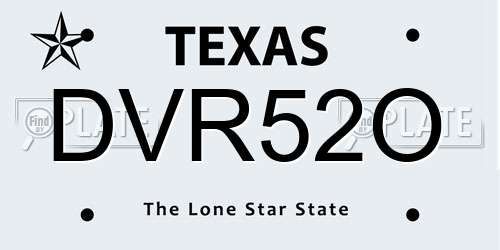 DVR52O Texas License Plate