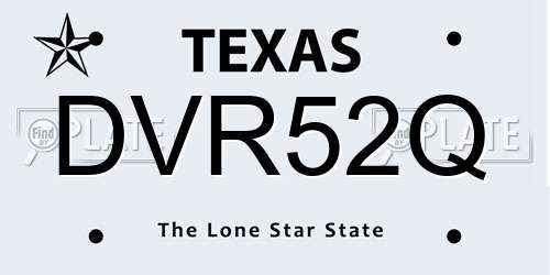 DVR52Q Texas License Plate