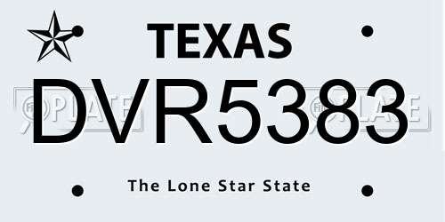 DVR5383 Texas License Plate