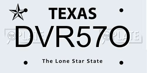 DVR57O Texas License Plate