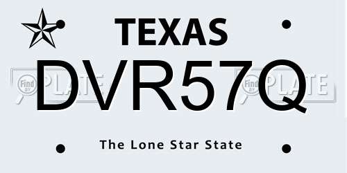 DVR57Q Texas License Plate