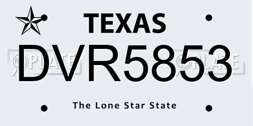 DVR5853 Texas License Plate