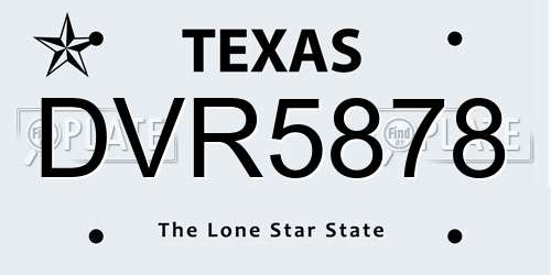 DVR5878 Texas License Plate