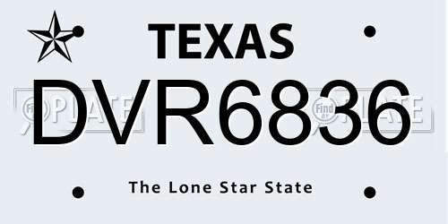 DVR6836 Texas License Plate