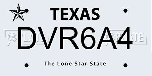 DVR6A4 Texas License Plate