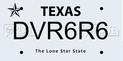 DVR6R6 Texas License Plate