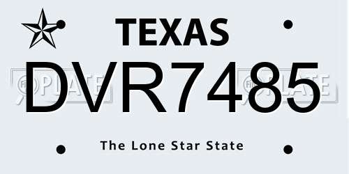 DVR7485 Texas License Plate