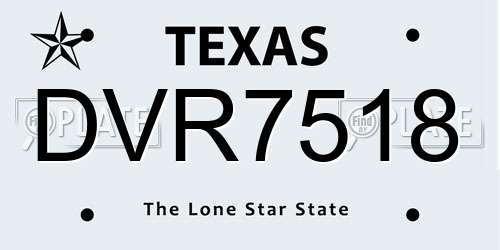 DVR7518 Texas License Plate