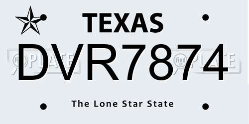 DVR7874 Texas License Plate