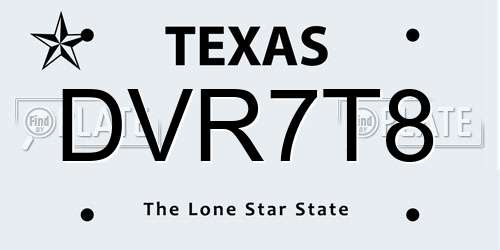 DVR7T8 Texas License Plate