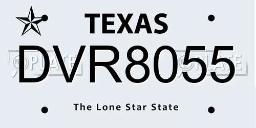 DVR8055 Texas License Plate