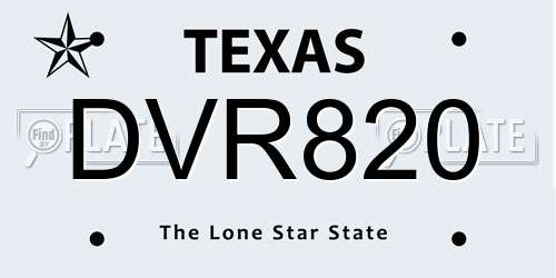 DVR820 Texas License Plate