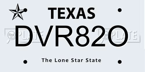 DVR82O Texas License Plate