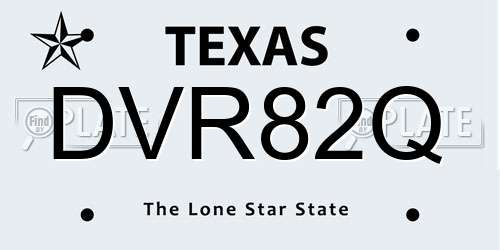 DVR82Q Texas License Plate
