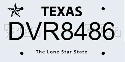 DVR8486 Texas License Plate