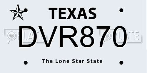 DVR870 Texas License Plate