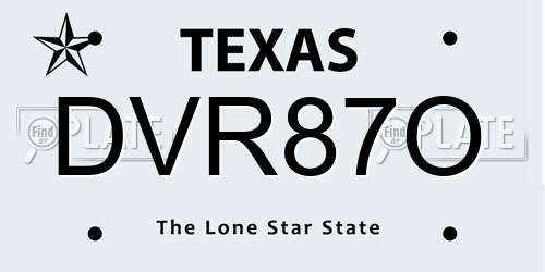 DVR87O Texas License Plate