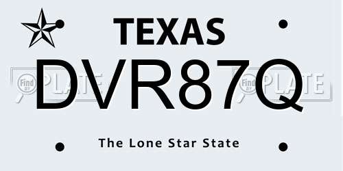 DVR87Q Texas License Plate