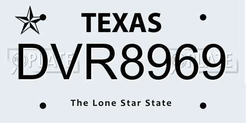 DVR8969 Texas License Plate