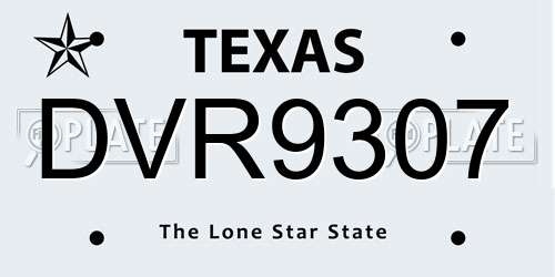 DVR9307 Texas License Plate