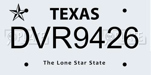 DVR9426 Texas License Plate