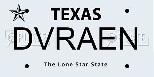 DVRAEN Texas License Plate