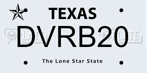 DVRB20 Texas License Plate
