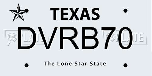 DVRB70 Texas License Plate