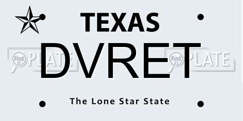 DVRET Texas License Plate