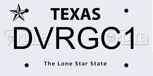DVRGC1 Texas License Plate
