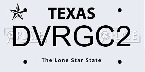 DVRGC2 Texas License Plate