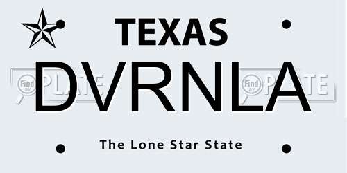 DVRNLA Texas License Plate