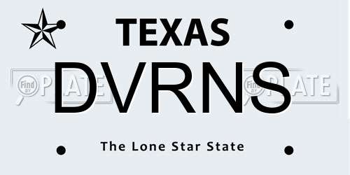 DVRNS Texas License Plate