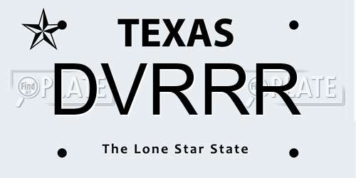 DVRRR Texas License Plate