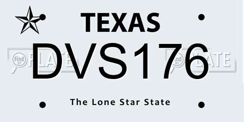 DVS176 Texas License Plate