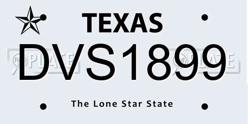 DVS1899 Texas License Plate