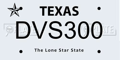 DVS300 Texas License Plate